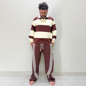 Conjunto Deportivo para Hombre con Efecto Desgastado, Sudadera de Manga Larga de Algodón, Pantalones con Cordón, Corte Holgado, Ropa Casual de Invierno, Estilo Urbano - Product Image 1
