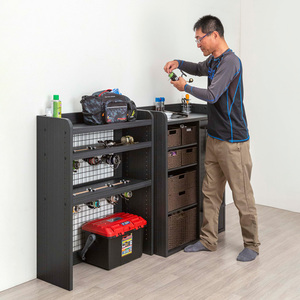 Modern Brown Wood Living Room & Home Office Cabinet Lockable <b>4</b> <b>Drawers</b> 5+ Compartments <b>Storage</b> Furniture Minimalist Design - Product Image 3