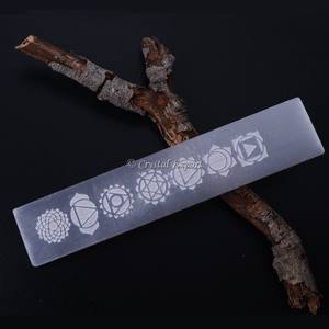 Vente en gros de baguette naturelle en sélénite, symbole spirituel des sept chakras, type Reiki sculpté, type de pierre précieuse agate - Product Image 4