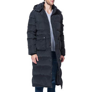 Manteau d'hiver chaud pour homme, veste matelassée compressible pour homme, manteau long avec capuche, vêtements d'extérieur isolés pour temps froid - Product Image 1
