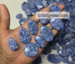 Cabochon de Jaspe Tacheté Bleu de Haute Qualité, Fait Main, Lisse, Pierres Semi-Précieuses de Guérison, Belles Pierres Précieuses en Vrac de Toutes Tailles, Prix de Gros - Product Image 2