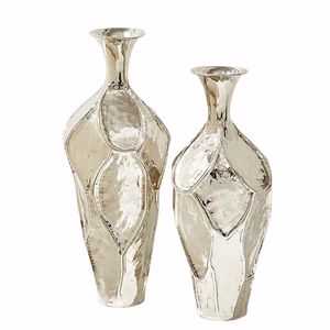 Contemporary Handmade Metal Tabletop Vase With Swirl Design Brown And <b>Silver</b> Finish Decorative Home Accent - Product Image 6