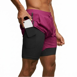 Custom Reflective Logo Jogging Sports Shorts Elastic Waist Plain Dyed Anti Wrinkle Running Gym Shorts With Pockets Liner - Product Image 5