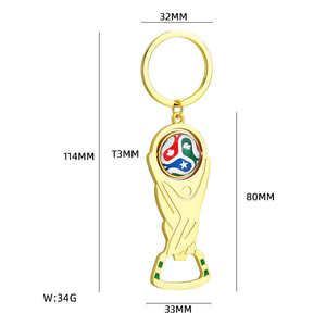 Nouveauté 2026 : Porte-clés décapsuleur multifonction en métal de luxe avec logo personnalisé, cadeau souvenir pour les fans de football - Product Image 6