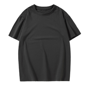 Men's <b>Tshirts</b> Streetwear Custom logo High Quality 100% Cotton Drop Shoulder Blank Heavyweight Crew Neck T-shirts - Product Image 2