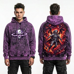 Sudadera con Capucha Beige Extra Grande Personalizada para Hombre, Estampado Vintage de Cartas del Tarot, Estilo Urbano, Sudadera de Felpa Francesa Gruesa, Sudadera con Capucha con Gráfico de Vampiro - Product Image 5
