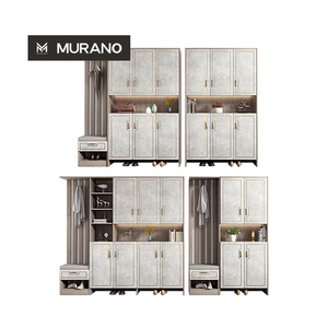 <span class=keywords><strong>Meuble</strong></span> d'entrée modulaire vintage sur mesure pour toute la maison, design gratuit, avec garniture dorée, <span class=keywords><strong>porte</strong></span>, éclairage LED, <span class=keywords><strong>banc</strong></span> <span class=keywords><strong>porte</strong></span>-<span class=keywords><strong>manteau</strong></span> et armoire à chaussures pour couloir - Product Image 1