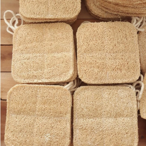 MX 001 Natural Loofah Scrub Sponge Square Scouring Pad Dishwashing Brush Kitchen Cleaning <b>Glove</b> - Product Image 4