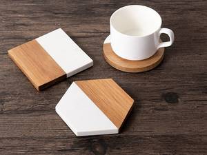 Ensemble de sous-verres en marbre et bois de luxe par NEHA ENTERPRISES, sous-verres décoratifs faits à la main pour bar et cuisine - Product Image 4