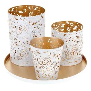 Portavelas Decorativos de Metal Dorado al por Mayor, Portavelas Geométricos para Bodas, Fiestas y Decoración de Mesas Festivas - Product Image 3