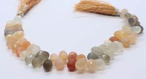 AAA Natural Multi Moonstone Faceted Teardrop Beads 7x11-8x12 MM Moonstone Gemstone Beads 8 Inch Faceted Tear Beads For Jewelry - Product Image 5