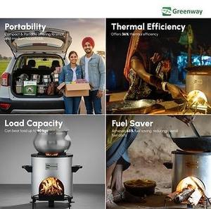 Poêle à bois commercial Greenway Smart Stove avec ventilateur axial, cuisinière robuste pour la cuisson à grande échelle - Product Image 2