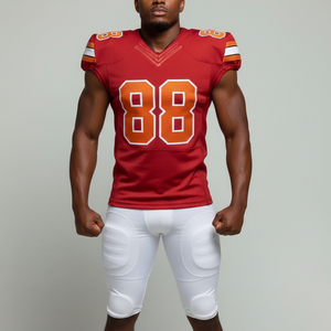 ชุดยูนิฟอร์มอเมริกันฟุตบอลชายแบบใหม่ล่าสุด ดีไซน์สั่งทำได้ คุณภาพสูง ระบายอากาศได้ดี ผลิตจากโพลีเอสเตอร์ 100% ไซส์ใหญ่พิเศษ - Product Image 1