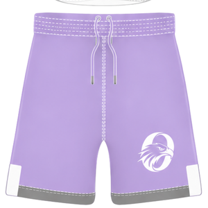 Pantalones Cortos de Rugby Blancos Lavanda con Cintura Elástica y Cordón Ajustable, Ropa Deportiva Ligera para Entrenamiento y Partidos - Product Image 1