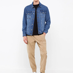 Winter Wear Best Manufacturer <b>Men's</b> Demin <b>Jackets</b> Solid Color Custom OEM Service Latest Style Plain Dyed <b>Men</b> <b>Denim</b> <b>Jackets</b> - Product Image 2