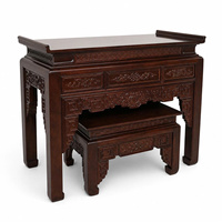 Table d'autel Taoïste Ngu Phuc en bois gravé Tam Viet Sindora, réutilisable, à un niveau, pour décoration de salon