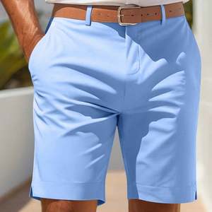 Pantalones Cortos Chino Elásticos para Hombre, Fabricados Directamente en Fábrica, OEM, Corte Ajustado, Frente Plano, de Algodón, Casuales, de Verano, con Bolsillos - Product Image 3
