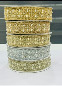 Wholesale Custom Made Embroidered <b>Lace</b> Trim Intricate Floral Motif Metallic Threadwork Pearl Embellishments Brocade Fabric <b>lace</b> - Product Image 3