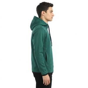 Sudadera con Capucha de Forro Polar Verde para Hombre, Corte Regular, Color Sólido, Ropa Casual de Invierno - Product Image 4
