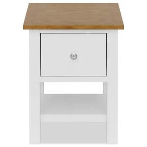 Mesitas de noche de madera maciza de roble y MDF de pino, mesitas de noche blancas y marrones - Product Image 3