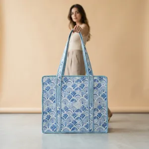 Le Souvenirs - Bolso de Lona Ligero de Moda, Hecho a Mano, con Estampado Bohemio Vintage, Ecológico, Acolchado, de Algodón Puro, para Mujer - Product Image 2