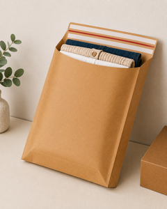 Bolsa de Correo de Papel Kraft ECO50 Reciclable de Lujo y Calidad Premium, Asas Retorcidas, Impresión Offset, Sello Autoadhesivo, Estándar Plano - Product Image 5