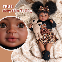 Poupée Reborn Afro-Américaine Babeside Tiana de 20 pouces, Fille, Cheveux Courts Noirs Bouclés, Poupée Réaliste, Cadeau pour Filles, Prête à l'Expédition (RTS)
