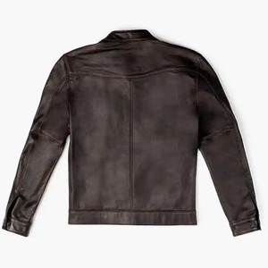 Best Vintage Winter Design Biker Leather <b>Jacket</b> for <b>Men</b> Customized Sheep Leather with Quilted Detail - Product Image 3