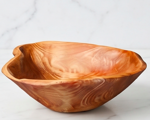 Tazón de Madera de Olivo Hecho a Mano, Pulido, con Vetas Naturales, Plato para Servir, Estilo Rústico, Decoración de Cocina y Vajilla - Product Image 1