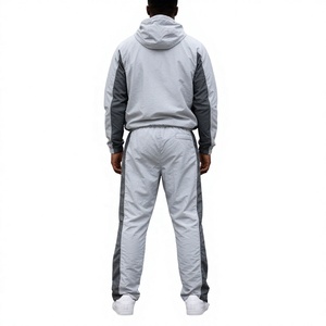 Men Lightweight Nylon Tracksuit Set Hooded <b>Zip</b> <b>Up</b> <b>Jacket</b> and Full <b>Zip</b> Pants Sports Running Streetwear Outfit - Product Image 2