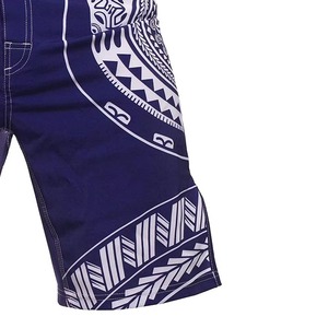 Shorts MMA pour hommes, bleu et blanc, imprimé tribal, séchage rapide, coupe régulière, vêtements d'arts martiaux mixtes, shorts de sport pour adultes - Product Image 6