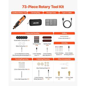 Kit d'outils rotatifs sans fil portable 73 pièces D0100X3KHWT DC4V Mini 5 vitesses 7000-20000 tr/min Gravure multifonction DIY - Product Image 4