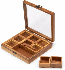 Wood Spice <b>Box</b> High Quality Eco-Friendly Wooden Kitchen Spice Rack Container <b>Box</b> Best Selling Sale - Product Image 1