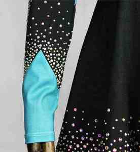 Divafoxi Flock Print Ballroom <b>Dresses</b> for Women Adults with Beaded <b>Rhinestones</b> Red - Product Image 5