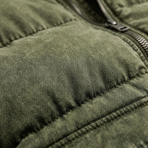 Veste matelassée pour homme, couleur vert olive, col montant, fermeture éclair, vêtements d'extérieur, streetwear, vêtements personnalisés, OEM ODM - Product Image 6