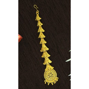 Étnico tradicional Maang Tikka antiguo SUR DE LA India chapado en oro joyería de latón para mujeres para aniversario compromiso regalo de boda - Product Image 3