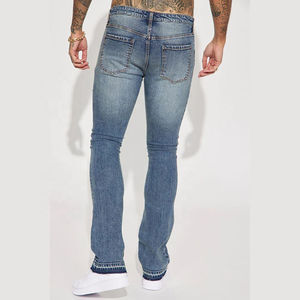 Jean droit long en denim uni, coupe classique, élégant, pour homme, fabriqué au Pakistan, à prix abordable - Product Image 4