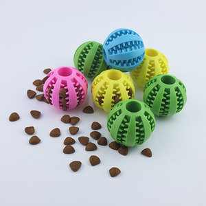 Pelota de Juguete para Mascotas, Duradera, de Goma Suave, No Tóxica, Juguete para Masticar, Limpieza de Dientes, Dispensador Lento de Comida, Pelota Interactiva para Perros - Product Image 1