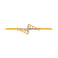 Bracelet jonc en or jaune avec diamants, design minimaliste pour femme, diamants ronds de laboratoire, bijoux à porter au quotidien