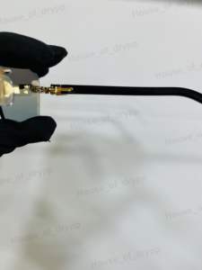 Gafas de sol sin montura con incrustaciones de diamantes, montura plateada con diamantes de moissanita VVS de corte pera, estilo hip hop de lujo para unisex. - Product Image 4