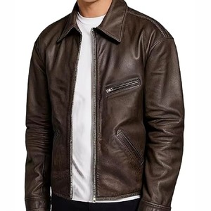 Chaqueta Unisex de Invierno Más Vendida, de Cuero Genuino y Lona, con Capucha, Acolchada, Resistente al Viento, Estilo Motero, Cuello Mao, Hecha a Medida - Product Image 1