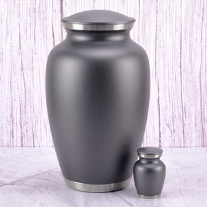 <b>Red</b> and Gold Brass Adult Cremation Urn with matte surface for Human Ashes, Funeral and Burial Memorial Container - Product Image 4
