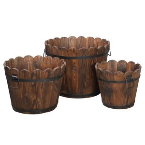 Vaso da Esterno Rinforzato e Anticorrosione in Abete Cinese, a Forma di Fiore, Colore Carbonizzato, 1 Pezzo - Product Image 5