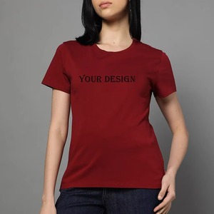 เสื้อยืดผ้าเนื้อนุ่มพิมพ์ลายตามสั่งสำหรับผู้หญิง ออกแบบโลโก้แบรนด์ของคุณเอง เสื้อยืดผู้หญิงพร้อมส่งขายส่ง - Product Image 1