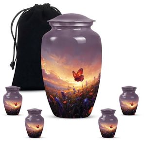 Plain Finish Aluminum Urn for Human Ashes Adult Size-Uncoated Natural Metal Cremation Urn-Raw Surface <b>Memorial</b> <b>Vase</b> for Funeral - Product Image 3