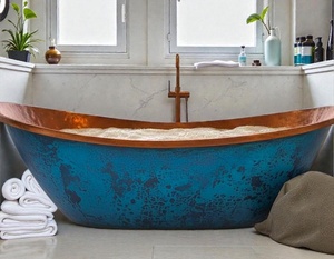 Baignoires en cuivre de luxe pour hôtels boutique, baignoires en cuivre haut de gamme pour salles de bain, baignoires en cuivre pour designers d'intérieur - Product Image 3