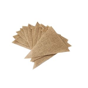 15pcs 4.9inch*6.6inch Eco-Friendly Jute Pennants Handmade Decorative <strong>Flags</strong> Must-Have Indoor Outdoor Party Banners - Product Image 2