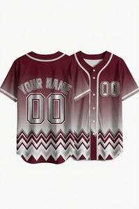 Custom Yellow Chevron Sublimation Baseball Jersey Mens Button Up Team Uniform Moisture Wicking <b>Athletic</b> Sports Shirt - Product Image 3