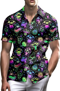 Chemise de bain pour homme à manches courtes, imprimé plage, élastique, décontractée, boutonnée, légère, colorée, pour les vacances d'été - Product Image 6