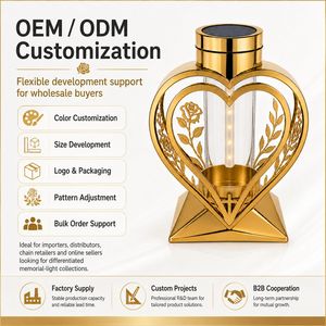 <span class=keywords><strong>Lanterna</strong></span> Solare a LED a Forma di Cuore con Croce e Rosa per Decorazioni Commemorative, Certificata CE - Product Image 5